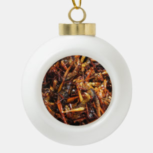 Fried Grasshopper (Takkataen Thot) Asian Food Keramische Bal Ornament