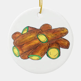 Fried Jalapeño Poppers Green Hot Jalapeno Pepper Keramisch Ornament