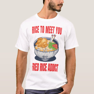Fried Rice Verslaafde Mannen Wit T-shirt