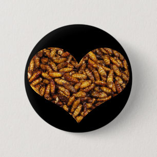 Fried Silk Worms Heart Ronde Button 5,7 Cm