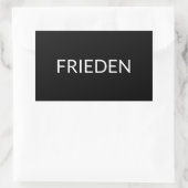 Frieden Black White German peace modern Rechthoekige Sticker (Tas)