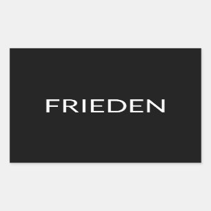 Frieden Black White German peace modern Rechthoekige Sticker