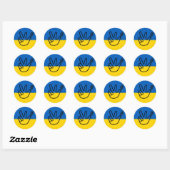 Friedenstaube auf der ukrainischen Flagge Ronde Sticker (Vel)