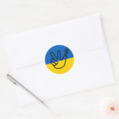 Friedenstaube auf der ukrainischen Flagge Ronde Sticker (Envelop)