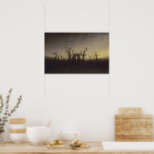 Friedrich - Abbey in het eiken bos Poster (Keuken)