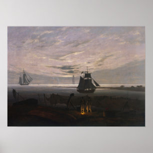 Friedrich - Avond aan Ostseestrand Poster