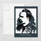 Friedrich Nietzsche portretvectortekening Briefkaart (Voorkant / Achterkant)