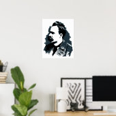 Friedrich Nietzsche portretvectortekening Poster (Thuiskantoor)