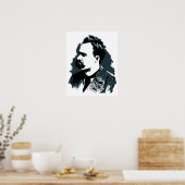 Friedrich Nietzsche portretvectortekening Poster (Keuken)