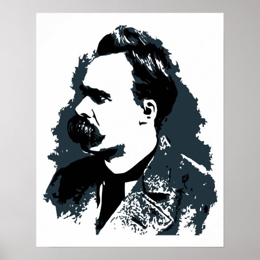 Friedrich Nietzsche portretvectortekening Poster (Voorkant)