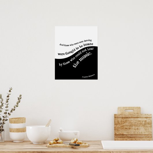 Friedrich Nietzsche poster citation noir et blanc (Cuisine)
