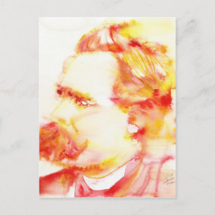 Friedrich Nietzsche - waterverf Portret.3 Briefkaart