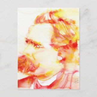 Friedrich Nietzsche - waterverf Portret.3 Briefkaart