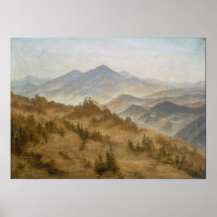 Friedrich - Rosenberg in het Bohemen - gebergte Poster