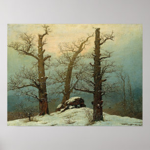 Friedrich - Steenmannetje in de sneeuw Poster
