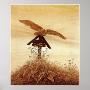 Friedrich - Uil op graf 1837 Poster