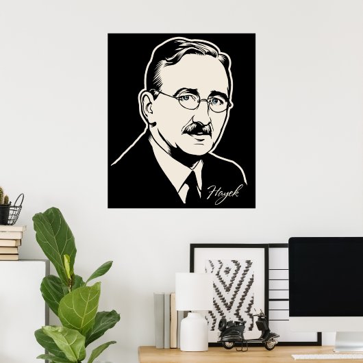 Friedrich von Hayek Print (Thuiskantoor)