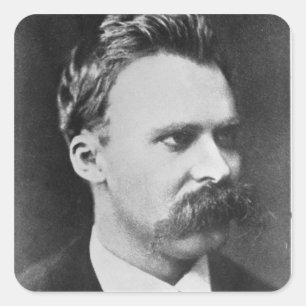Friedrich Wilhelm Nietzsche (1844-1900) 1873 (b/w) Vierkante Sticker