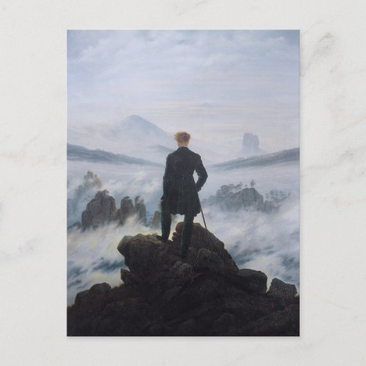 Friedrich's Wanderer boven het zee mist Briefkaart (Voorkant)