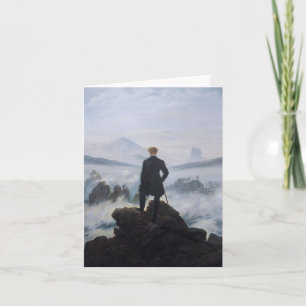 Friedrich's Wanderer boven het zee mist Kaart