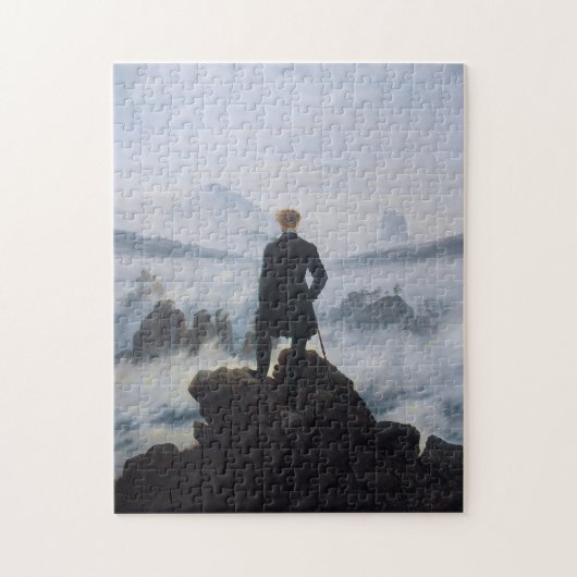 Friedrich's Wanderer boven het zee mist Legpuzzel (Verticaal)