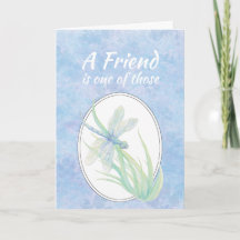 Friend Birthday Blue Dragonfly Waterverf Art