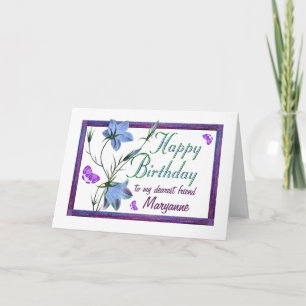 Friend Birthday Bluebells and Butterflies Card Kaart