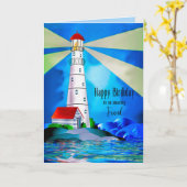 Friend Birthday Lighthouse Beacon Light for Zee Kaart (Gele Bloem)