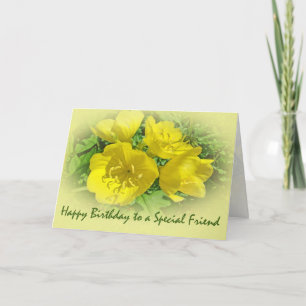 Friend Birthday Yellow Primroses - Zonnebakken Kaart