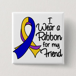 Friend - bladerkanker - lint vierkante button 5,1 cm