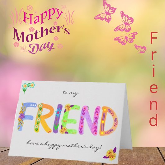 FRIEND Bold Floral Bohemian Moederdag Kaart