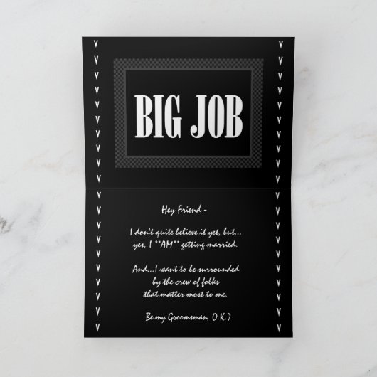 FRIEND Garçon d'honneur Invitation de mariage - DR (Intérieur)