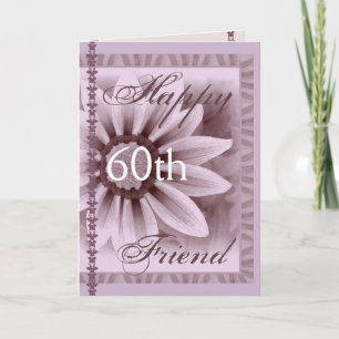FRIEND - Happy 60th Birthday - LAVENDER Flower Kaart