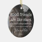 Friend kerstfoto keramisch ornament (Rechts)