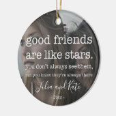 Friend kerstfoto keramisch ornament (Links)