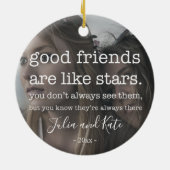 Friend kerstfoto keramisch ornament (Achterkant)