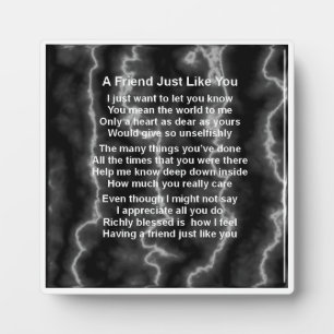 Friend Poem Plaque - Bliksem Marble Design Fotoplaat