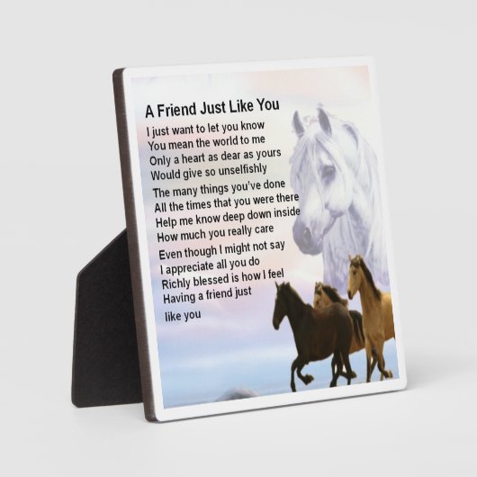 Friend Poem Plaque - Cheval Design (Recto)