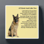 Friend Poem Plaque - German Shepherd Dog Design<br><div class="desc">A great gift for a special friend who likes German Shepherd Dogs.</div>