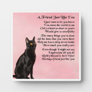 Friend Poem Plaque - ontwerp met zwarte kat Fotoplaat