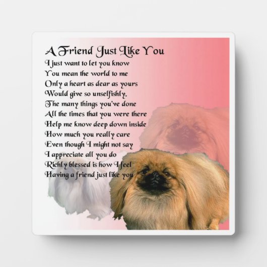 Friend Poem Plaque - Pekingese dog Design (Devant)