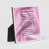 Friend Poem Plaque - Roze zijderijontwerp Fotoplaat (Voorkant)