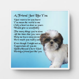 Friend Poem Plaque - Shih Tzu Dog Design Fotoplaat