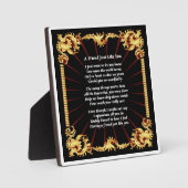 Friend Poem Plaque - Zwart design Fotoplaat (Voorkant)