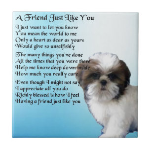 Friend Poem - Shih Tzu Design Tegeltje