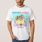 Friendcation Puppy Cartoon T-shirt (Voorkant)