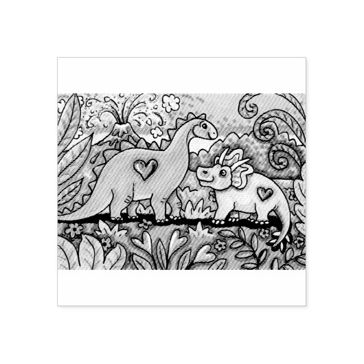 FRIENDELIJK DINOSAURS RUBBER STEMP 	RUBBERSTEMPEL (Afrduk)