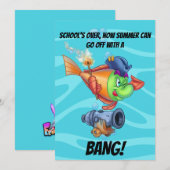 FriendFish cartoon Cute Fish Afstuderen Kaart (Voorkant / Achterkant)