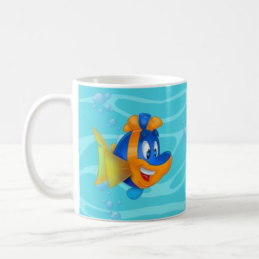 FriendFish cartoon Koffiemok (Links)