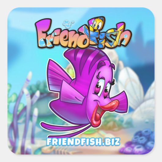 FriendFish cartoon vis stickers (Voorkant)